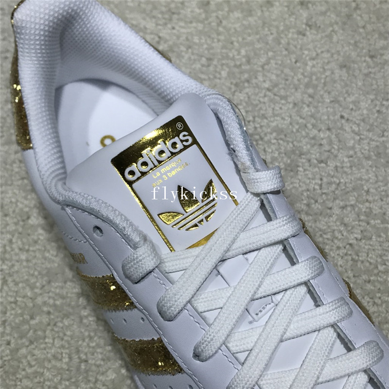 Adidas Superstar White Golden Strips S76924